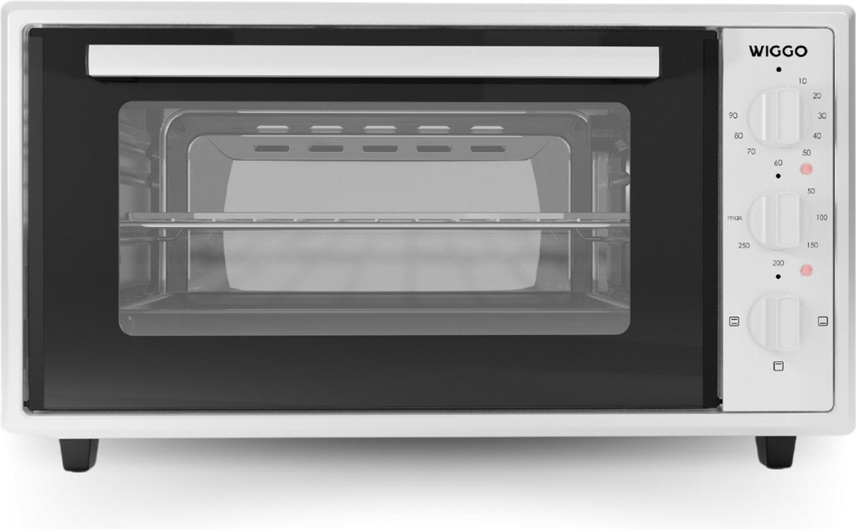 Wiggo WMO-E456(W) - Vrijstaande Mini Oven - Electrisch - 60 CM - 45 liter - 2000 W - 5 Jaar Garantie - Wit