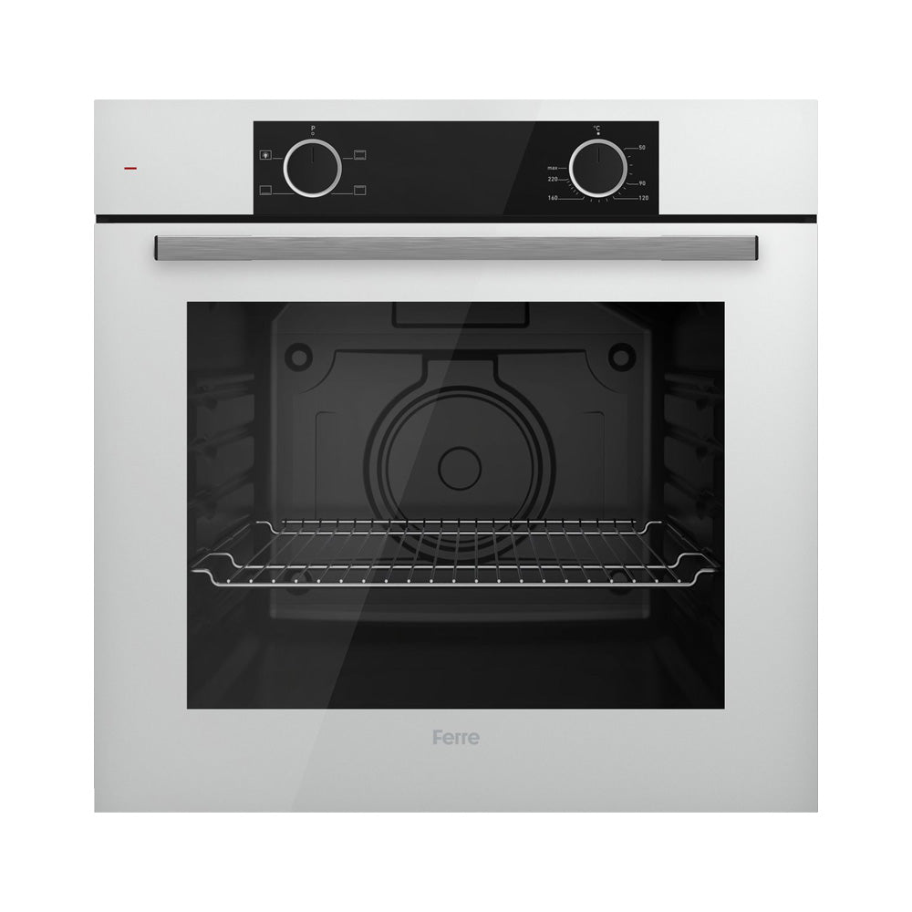 Ferre XE61CB - Inbouw oven - Conventioneel - Eco stand - 78 liter - 60 cm hoog - Tot 250 graden - Kristalwit glas