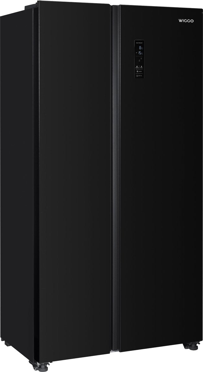 Wiggo WR-SBS18E(B) - Amerikaanse Koelkast - Nee Frost - 2 deuren - Display - Super Freeze - 442 Liter - 5 jaar garantie - Zwart