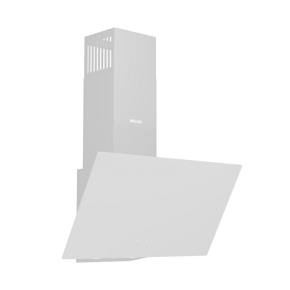 Wiggo WE-D531G(W) – Schuine Afzuigkap 50 cm – Wit Glas – LED Verlichting – Touch Control – 5 jaar garantie