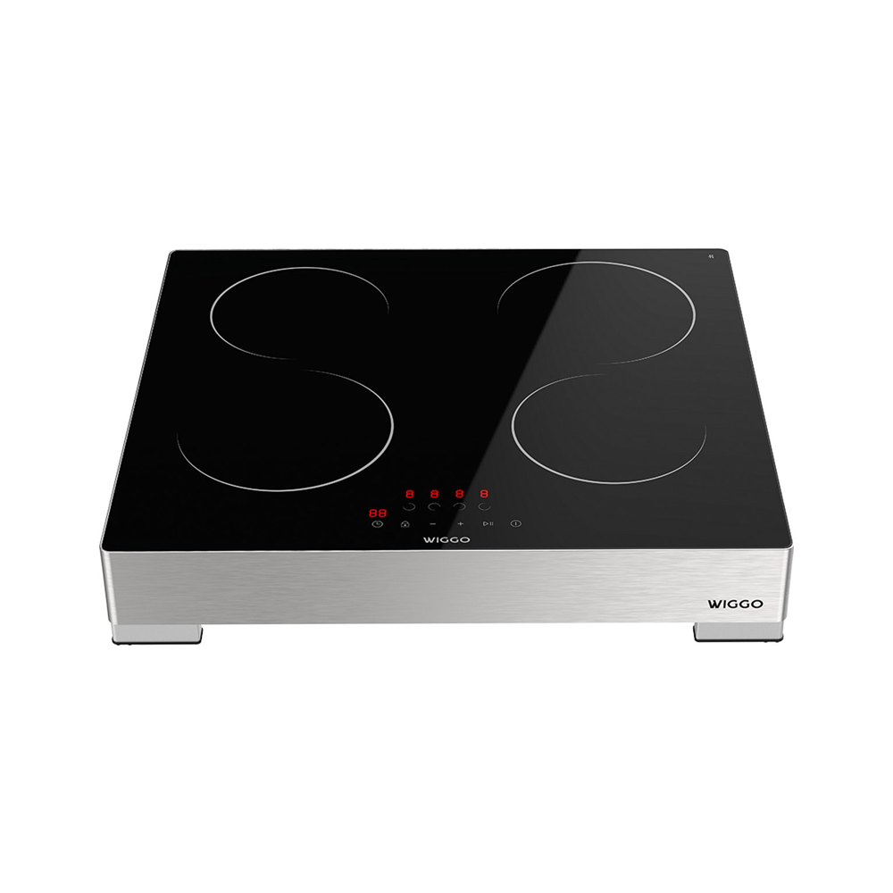 Wiggo WH EF614G(X) - Vrijstaande Inductiekookplaat - 60 cm - 4 Kookzones - Touch Control - RVS Look - 5 Jaar Garantie