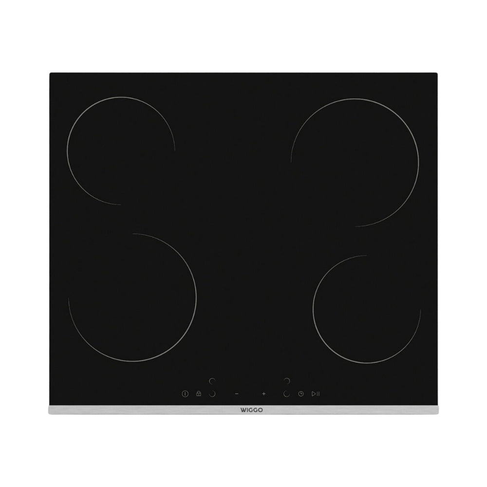 Wiggo WH-E614G(B) - Inductie kookplaat - Inbouw - Neermale stekker - Makkelijk zelf aansluiten - 1 fase - 4 kookzones - 60 cm - Zwart