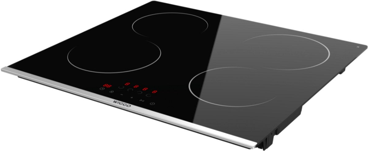 Wiggo WH-E624G(B) Inbouw Inductie Kookplaat - 60 cm - Zwart met vier inductiekookzones en timerfunctie.