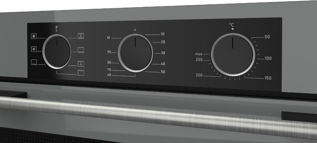 Ferre XE62CPR - Inbouw Heteluchtoven - 60 cm - 78 liter - 2359 W - Stijlvol Grijs