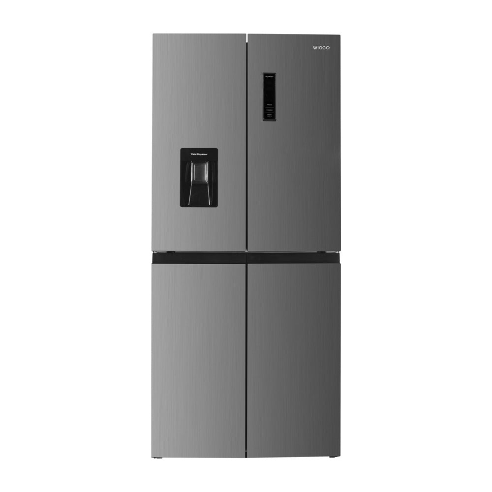 Wiggo WR-MD18(X) - Amerikaanse Koelkast - Nee Frost - 4 deuren - Water Dispenser - Met Display - Super Freeze - 419 Liter - 5 jaar garantie - Roestvrijstaal