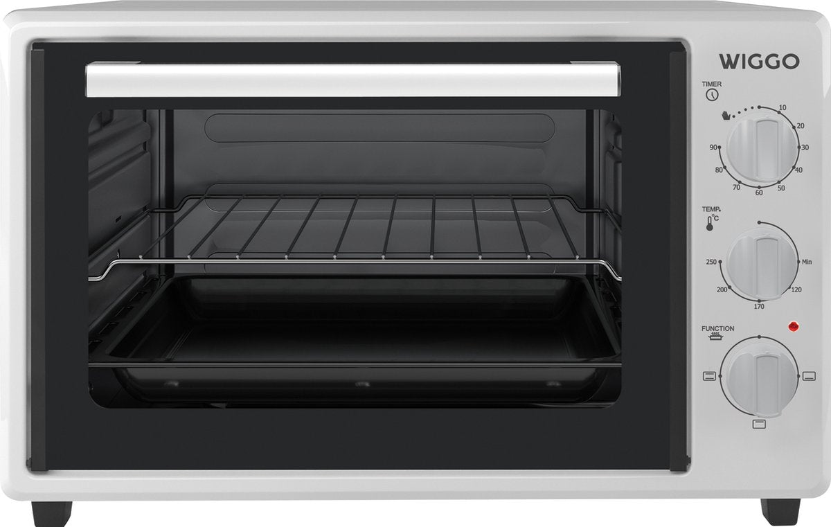 Wiggo WMO-E353(W) - Vrijstaande Mini Oven - Electrisch - 50 CM - 35 liter - 1800 W - 5 Jaar Garantie - Wit