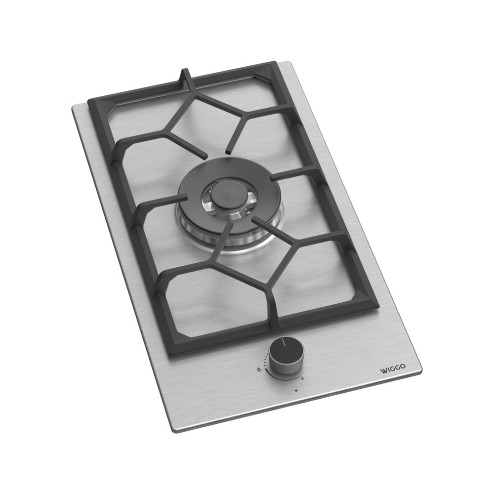 Wiggo WH-G331RD(X)-2 Inbouw Gaskookplaat - 30 cm - Roestvrijstaal met wokbrander en stijlvol ontwerp