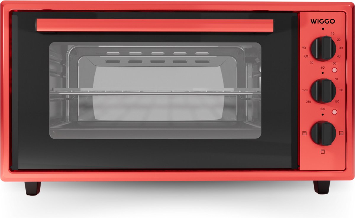 Wiggo WMO-E456(R) Vrijstaande Mini Oven - 45 Liter - Rood