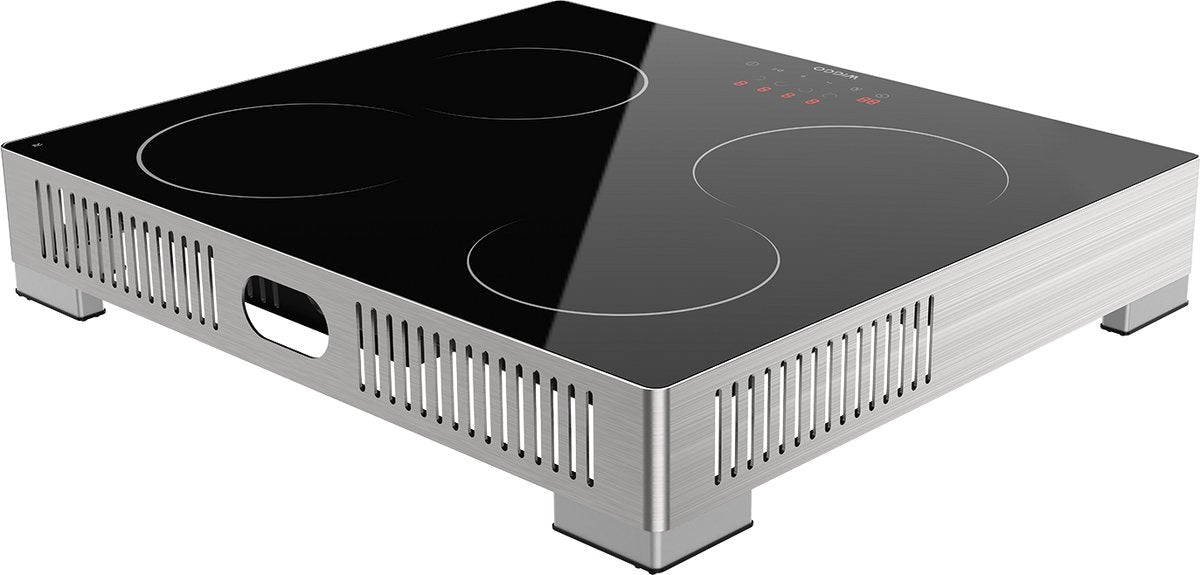 Wiggo WH EF614G(X) - Vrijstaande Inductiekookplaat - 60 cm - 4 Kookzones - Touch Control - RVS Look - 5 Jaar Garantie