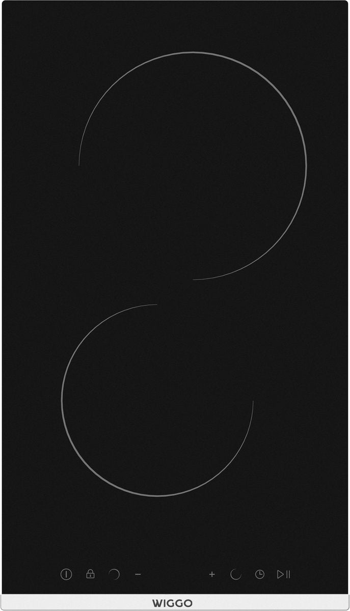 Wiggo WH-E312G(B) - Inbouw Inductiekookplaat - 30 cm - 2 kookzones - Touch bediening - 1 Fase Plug & play - 5 jaar garantie - Zwart