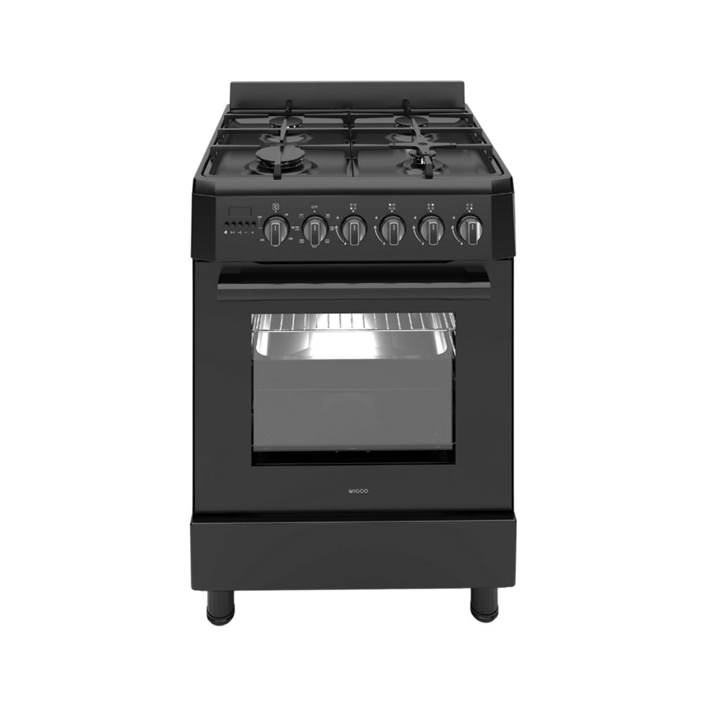 Wiggo WO-E609R(BB) Vrijstaande Gasfornuis - 60 cm - Zwart