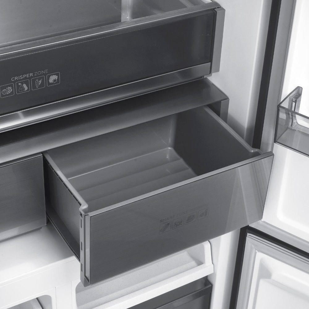 Réfrigérateur américain Wiggo WR-MD19E(DX) - 90 cm - Acier inoxydable foncé