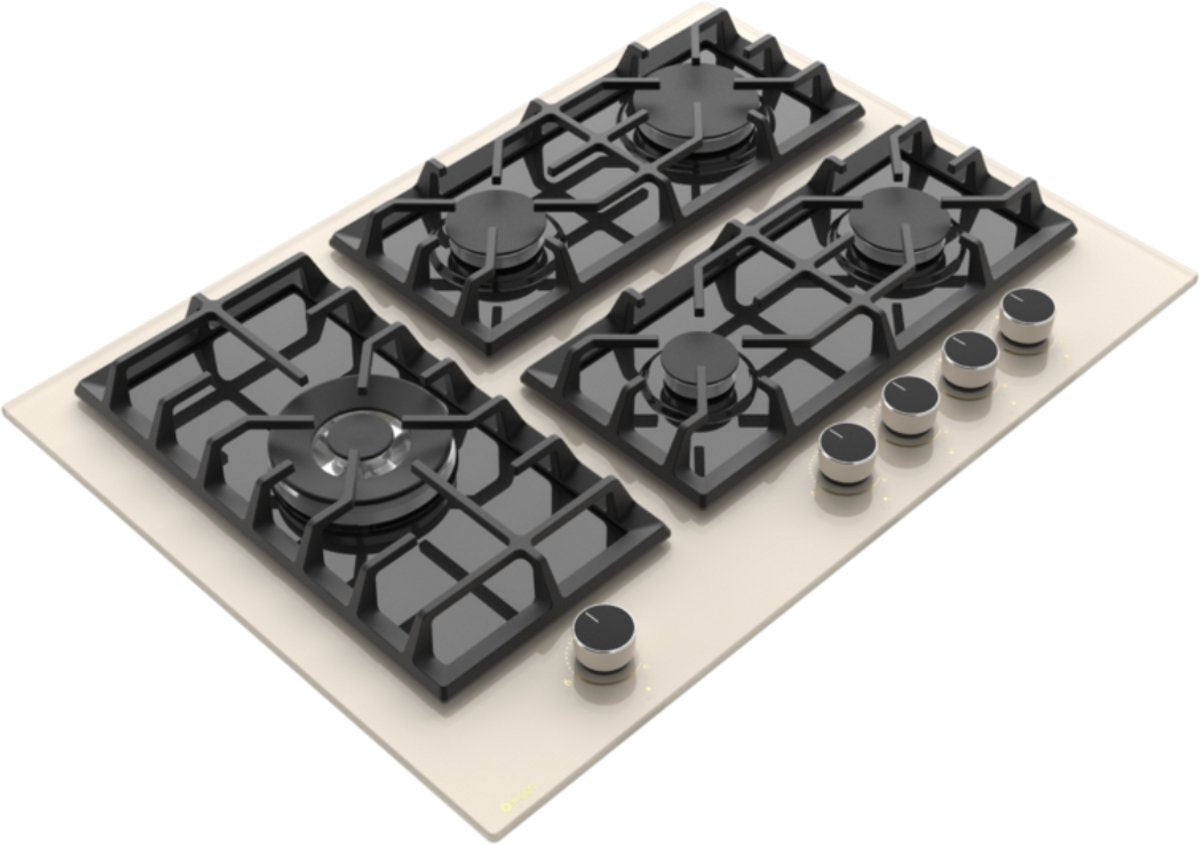 Wiggo WH-G735GR(C) Inbouw Gaskookplaat - 70 cm - Creme