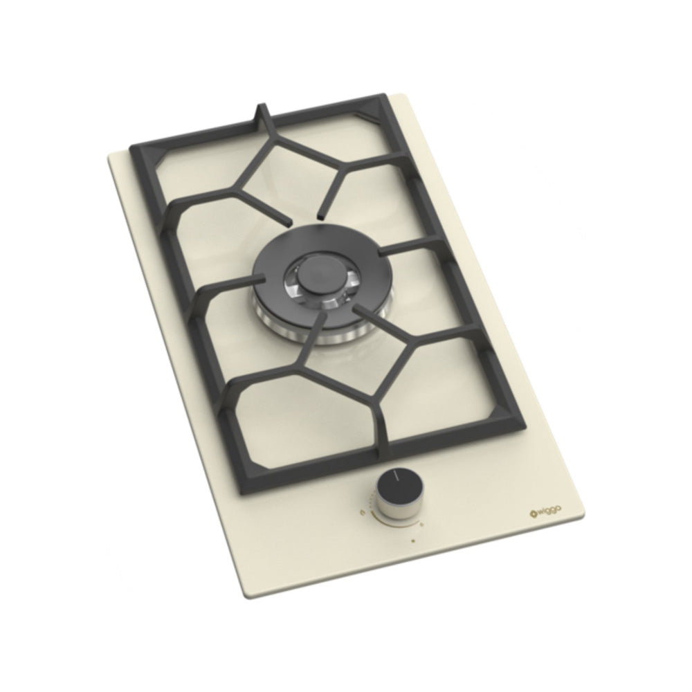 Plaque de cuisson à gaz encastrable Wiggo WH-G331RD(C)-2 - 30 cm - Crème