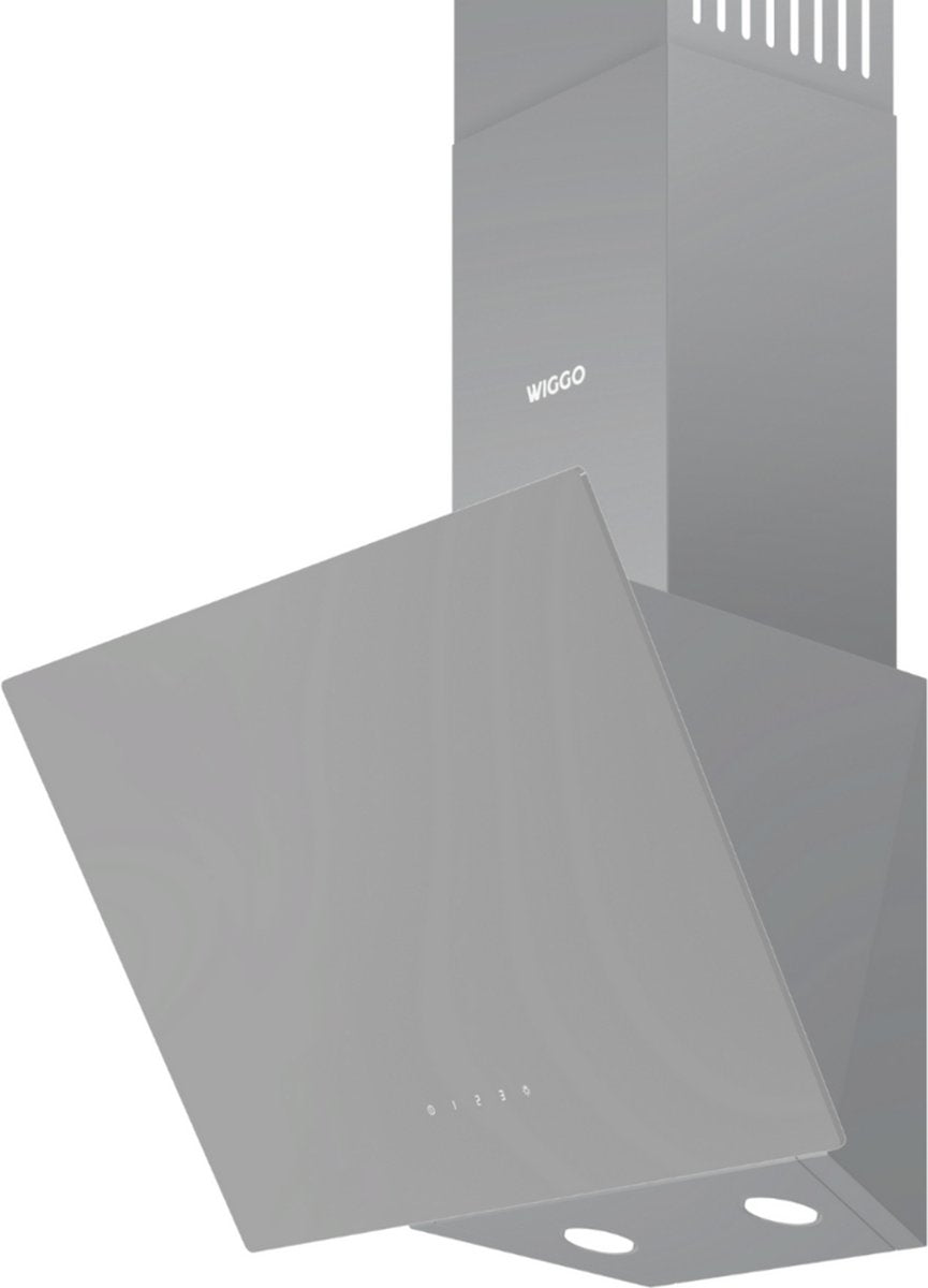 Wiggo WE-D531G(G) – Schuine Afzuigkap 50 cm – Grijs Glas – LED Verlichting – Touch Control – 5 jaar garantie