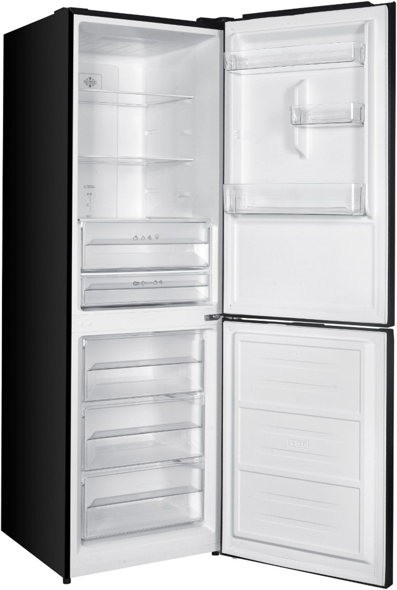 Wiggo WR‑CD18NFB(B) – Koel‑Vriescombinatie – 323 L – Nee Frost – 2 Deuren – 39 dB – Energieklasse B – 5 Jaar Garantie – Zwart