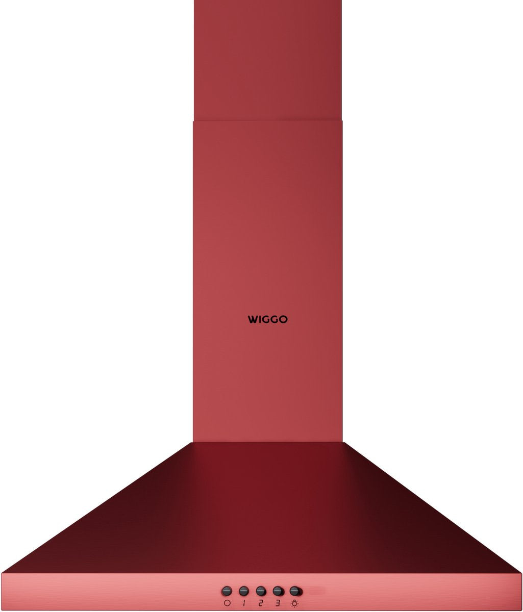Wiggo WE‑D530P(R) Wandschouw Afzuigkap - 50 cm - Rood