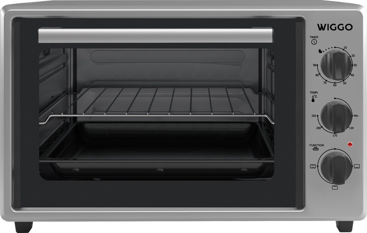 Wiggo WMO-E353(X) - Vrijstaande Mini Oven - Electrisch - 50 CM - 35 liter - 1800 W - 5 Jaar Garantie - Roestvrijstaal