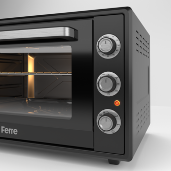 Ferre GFK-60TMO - Vrijstaande Mini Oven - 65 liter - Zwart