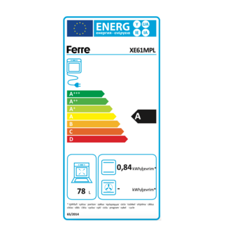 8697940716003 Ferre XE61MPL - Inbouw heteluchtoven - Grijs