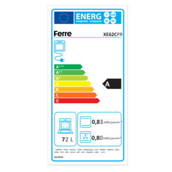 8697940716034 Ferre XE62CPR - Inbouw heteluchtoven - Grijs