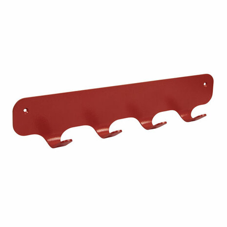 Gorillz Rounded Four - Wandkapstok - Industrieel metaal - 4 haken - Rood