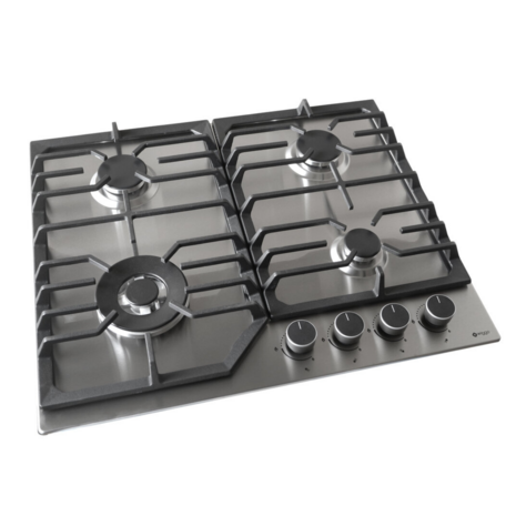 Wiggo WH-G634RL(X) - Inbouw gaskookplaat met Wok - 60cm - Rvs