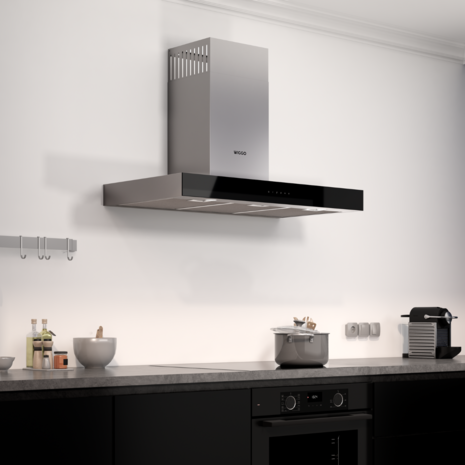 Wiggo - WE-A941T(X) - T-Model - Wandschouw - 90cm - Inox