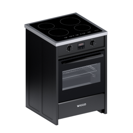 Wiggo WIO-E621A(BX) - Freestanding - Induction - Oven - 60cm - Zwart Inox