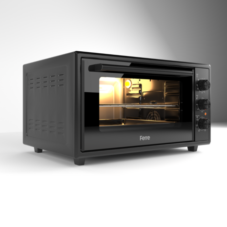 Ferre GFK-45TMO - Vrijstaande Mini Oven - 45 liter - Zwart