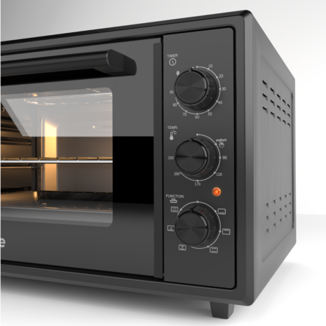 Ferre GFK-45TMO - Vrijstaande Mini Oven - 45 liter - Zwart