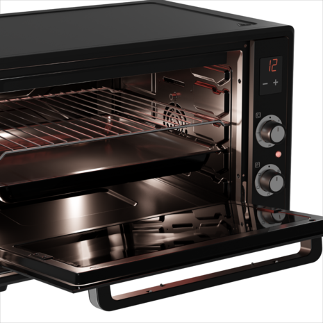 Wiggo WMO-E657(B) - Vrijstaande oven - 65 liter - Zwart