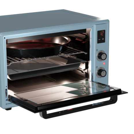 Wiggo WMO-E657(A) - Vrijstaande oven - 65 liter - Blauw