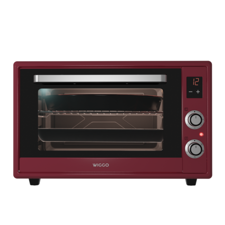 Wiggo WMO-E657(R) - Vrijstaande Mini Oven - 65 liter - Rood