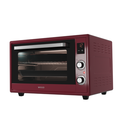 Wiggo WMO-E657(R) - Vrijstaande Mini Oven - 65 liter - Rood