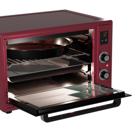 Wiggo WMO-E657(R) - Vrijstaande Mini Oven - 65 liter - Rood