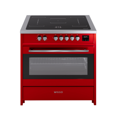 Wiggo WIO-E921A(RX) - Freestanding - Induction - Oven - 90cm - Red Inox