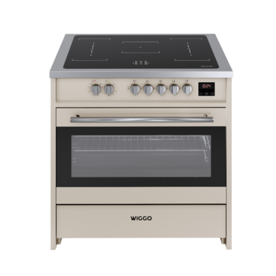 Wiggo WIO-E921A(CX) - Freestanding - Induction - Oven - 90cm - Cream Inox