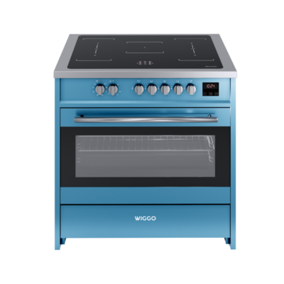 Wiggo WIO-E921A(AX)  - Freestanding - Induction - Oven - 90cm - Aqua Blue Inox