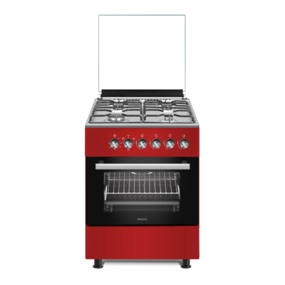 Wiggo WO-E603R(RX) Serie 3 - Gasfornuis - Rood Rvs