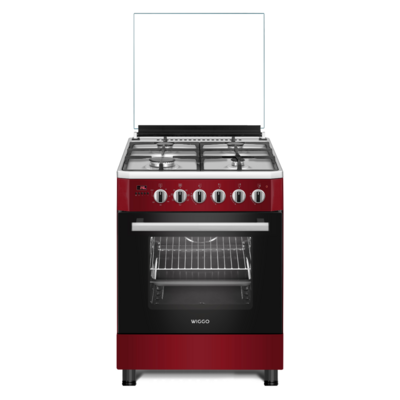 Wiggo WO-E609R(RX) Serie 9 - Gasfornuis - Rood Rvs