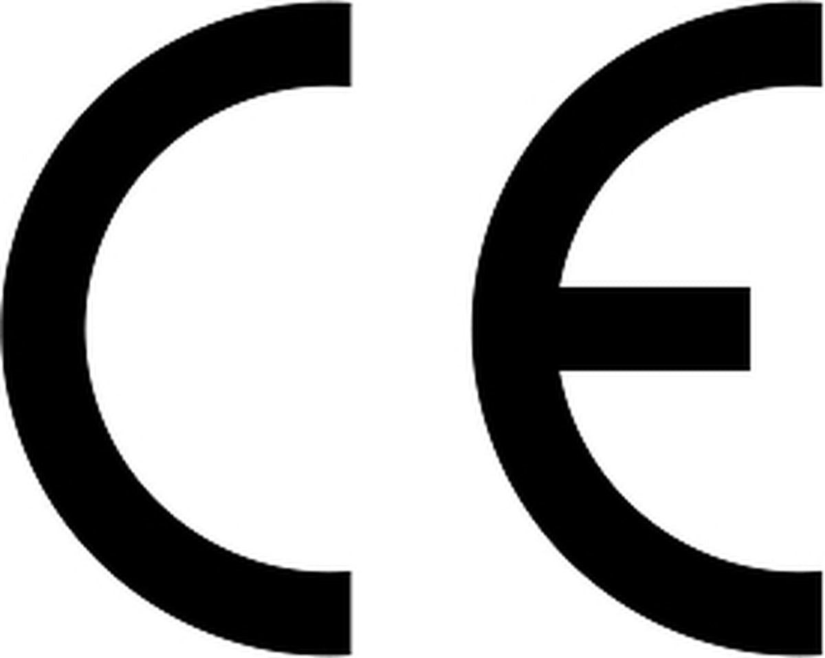 CE-mark logo representing compliance with European standards.