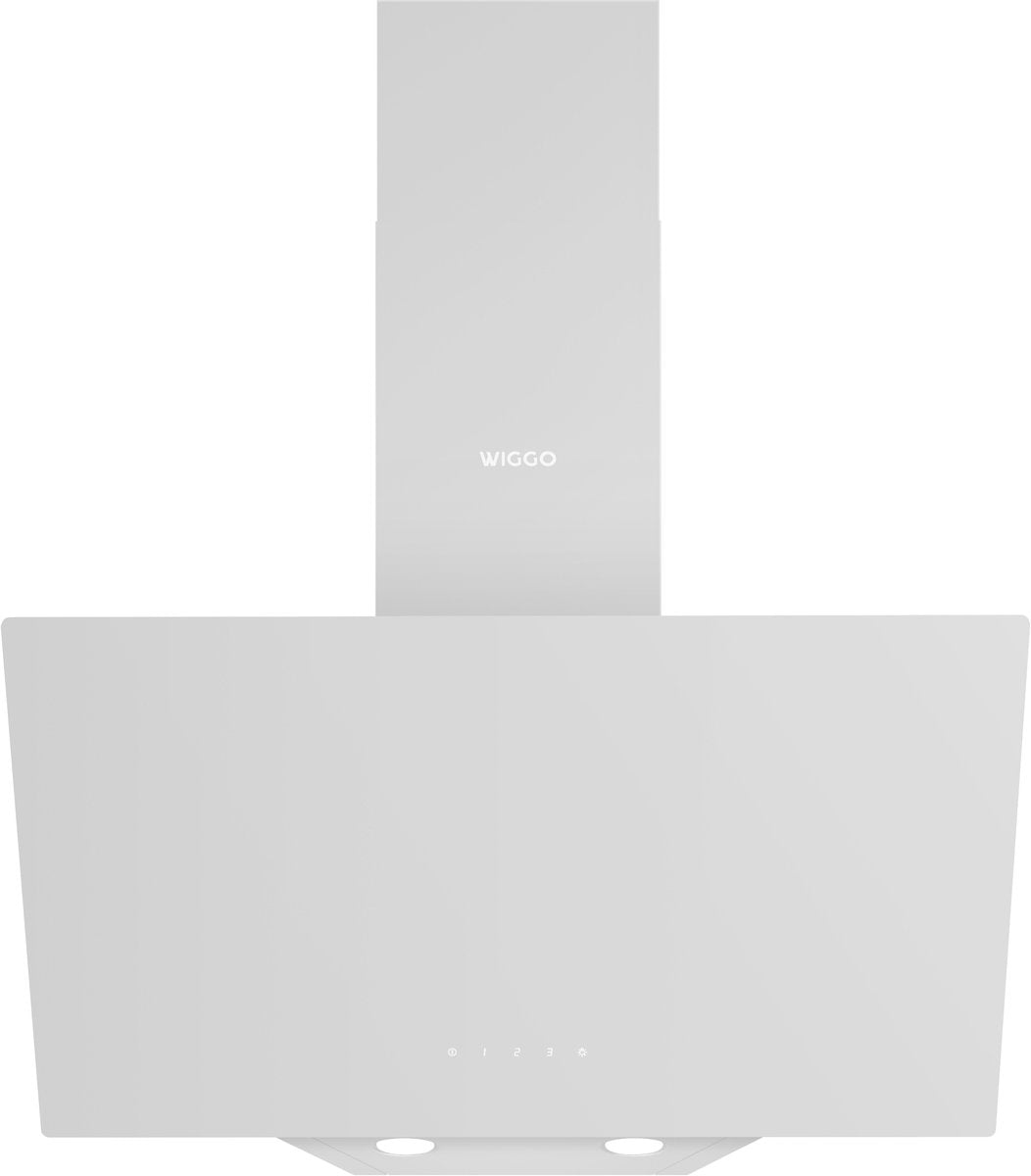 Wiggo WE-D631G(W) – Schuine Afzuigkap 60 cm – Wit Glas – LED Verlichting – Touch Control – 5 jaar garantie