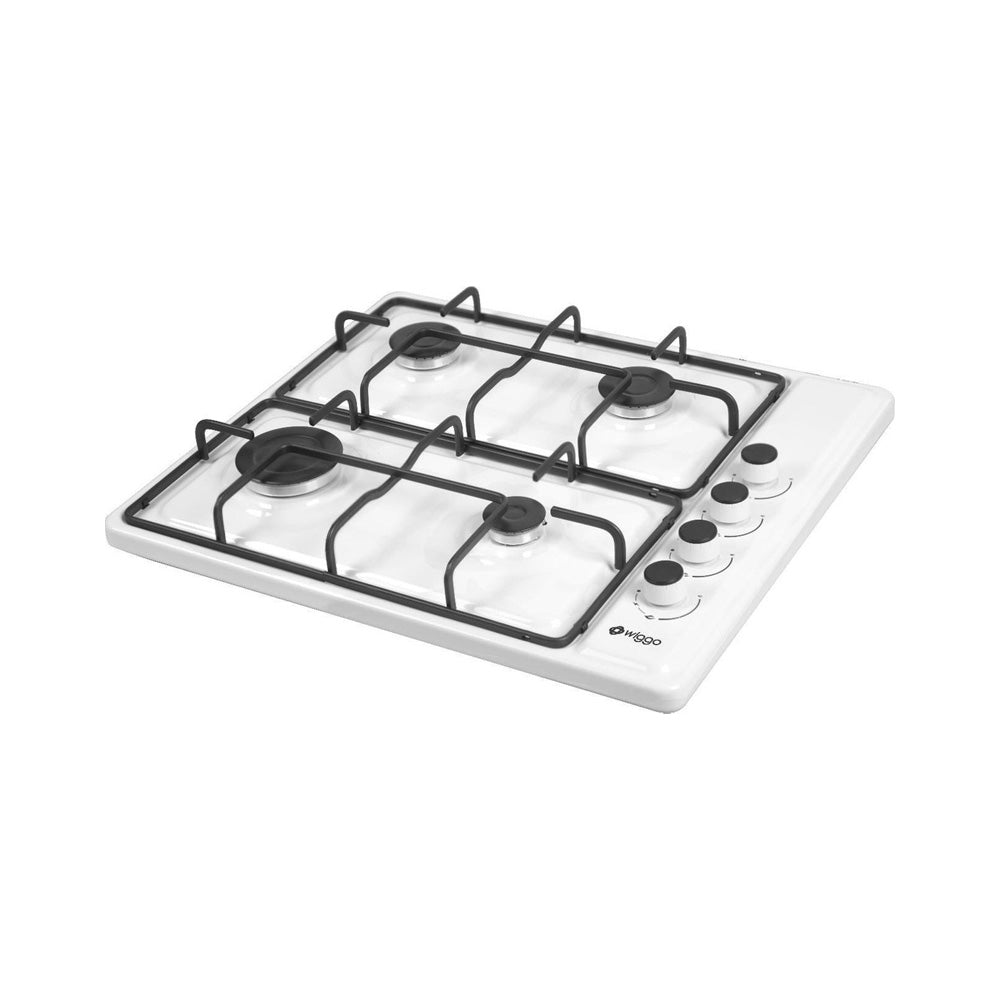 Plaque de cuisson à gaz autoportante Wiggo WK-GV804W - 60 cm - Blanche