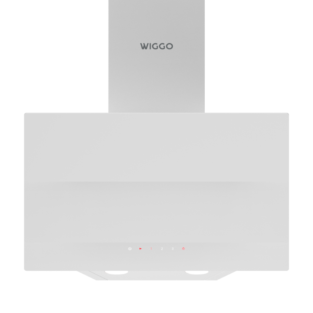 Wiggo WE-A533G(W) Schuine Afzuigkap - 50 cm - Wit met een modern en minimalistisch design.