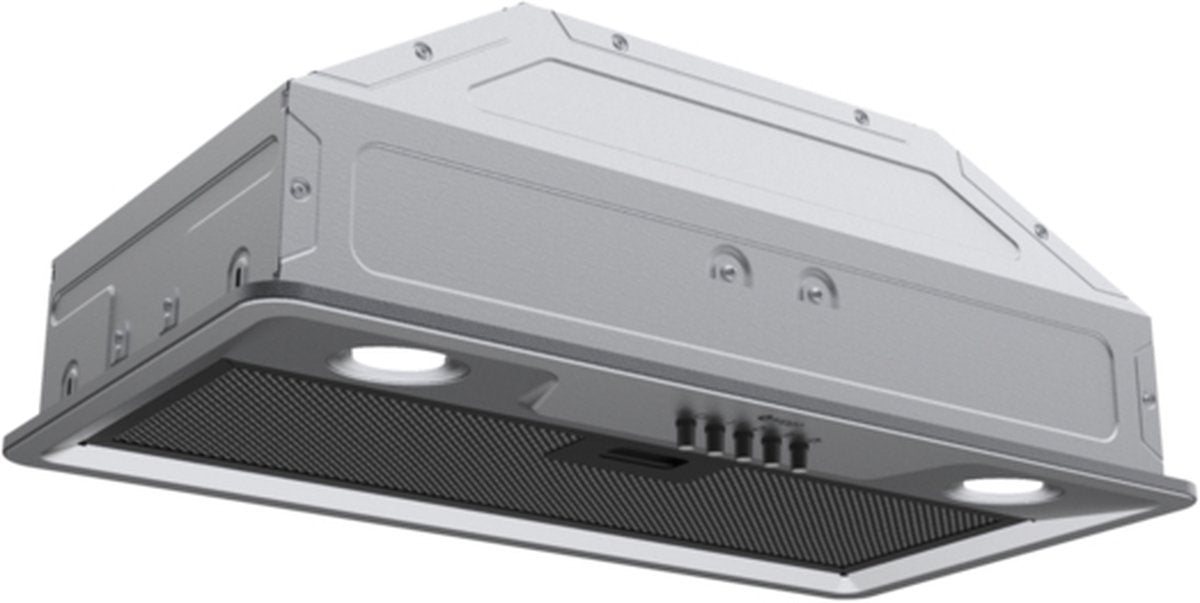 Wiggo WE-E631B(G) Inbouw Afzuigkap - 60 cm - Grijs, krachtige wandafzuigkap met Eco Double Vented Air Outlet system.