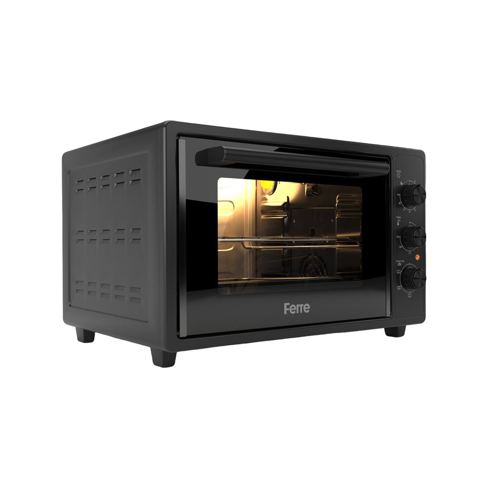 Ferre GFK-35TMO - Vrijstaande Mini Oven - 35L - 6 Programma’s - 1834W - Tot 250°C - Dubbel Glas - Timer 90 min - Krachtig & Compact - Zwart