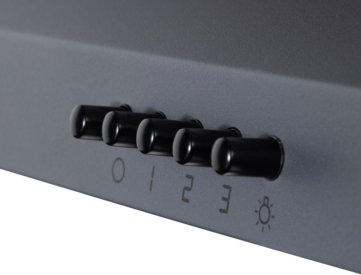 Wiggo WE‑D630P(G) Wandschouw Afzuigkap - 60 cm - Grijs