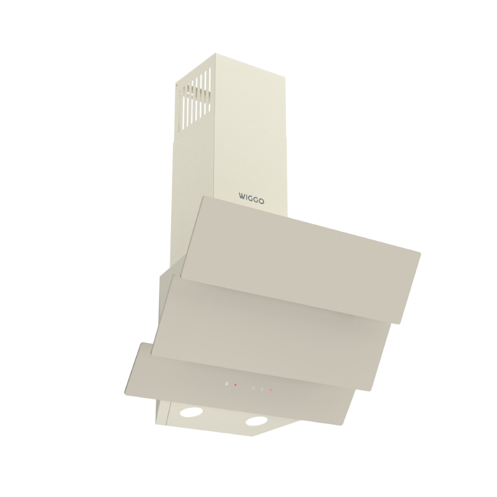 Wiggo WE-A533G(C) Schuine Afzuigkap - 50 cm - Creme voor moderne keukens met slank design.