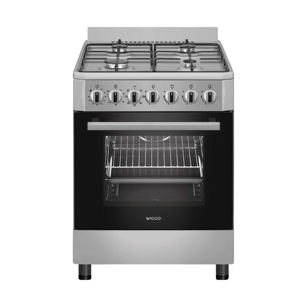 Wiggo WO-E605R(XX)-2 Vrijstaande Gasfornuis - 60 cm - Roestvrijstaal